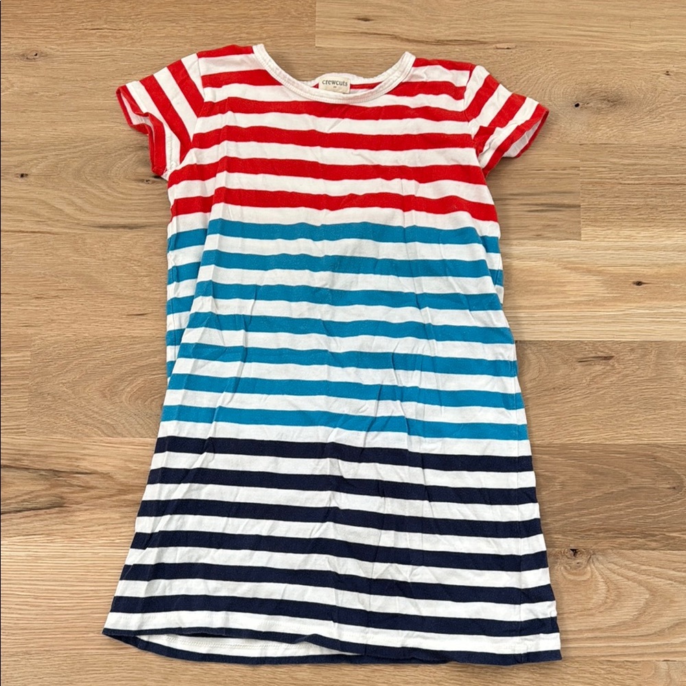 Striped Red and Blue Kids Dress